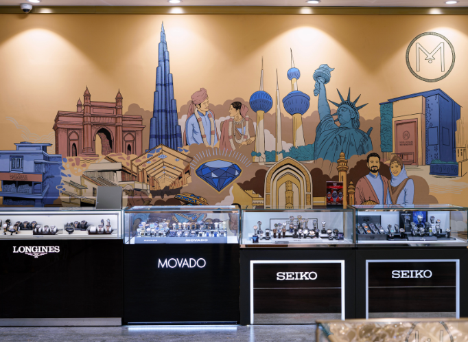 Malabar Gold and Diamonds Story Wall branding project by Athma Creative — luxury jewellery storytelling design in Kerala