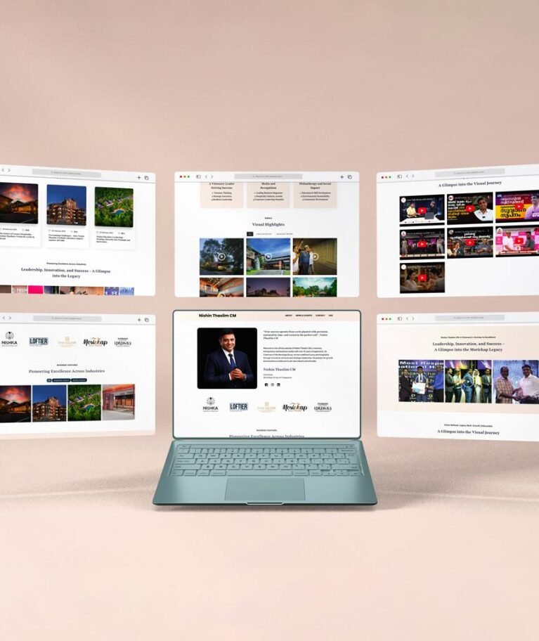 Modern and minimal design for Nishin Thaslim portfolio website by Athma Creative